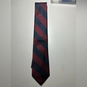 Lands' End Burgundy and Navy Striped Tie